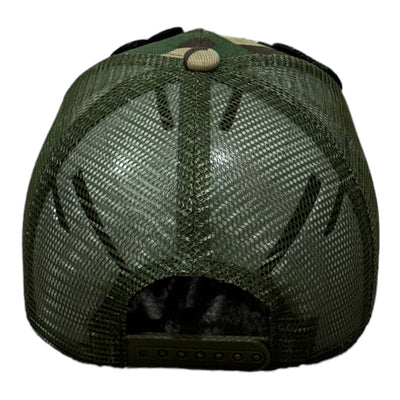 Pretty Hat, Camouflage Print Trucker Hat with Mesh Back (Rainbow)