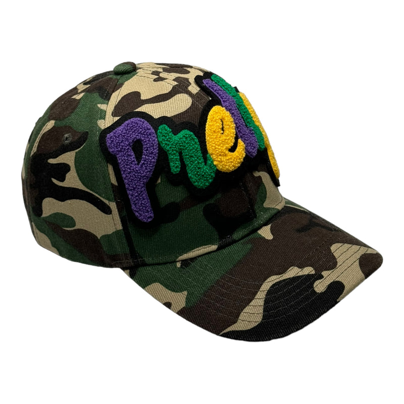 Customized Camouflage Print Pretty Baseball Cap (Mardi Gras Combo)