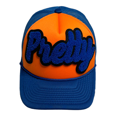 Customized Pretty Hat, Foam Trucker Hat (Orange/Royal Blue) Reanna’s Closet 2