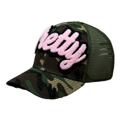 Pretty Hat, Trucker Hat with Mesh Back (Light Pink)