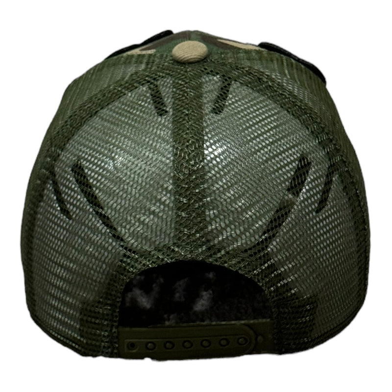 Pretty Hat, Camouflage Print Trucker Hat with Mesh Back (Army Green)