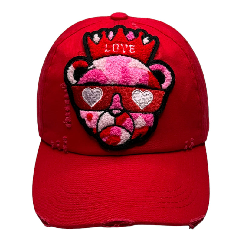 Love Bear Hat, Distressed Dad Hat