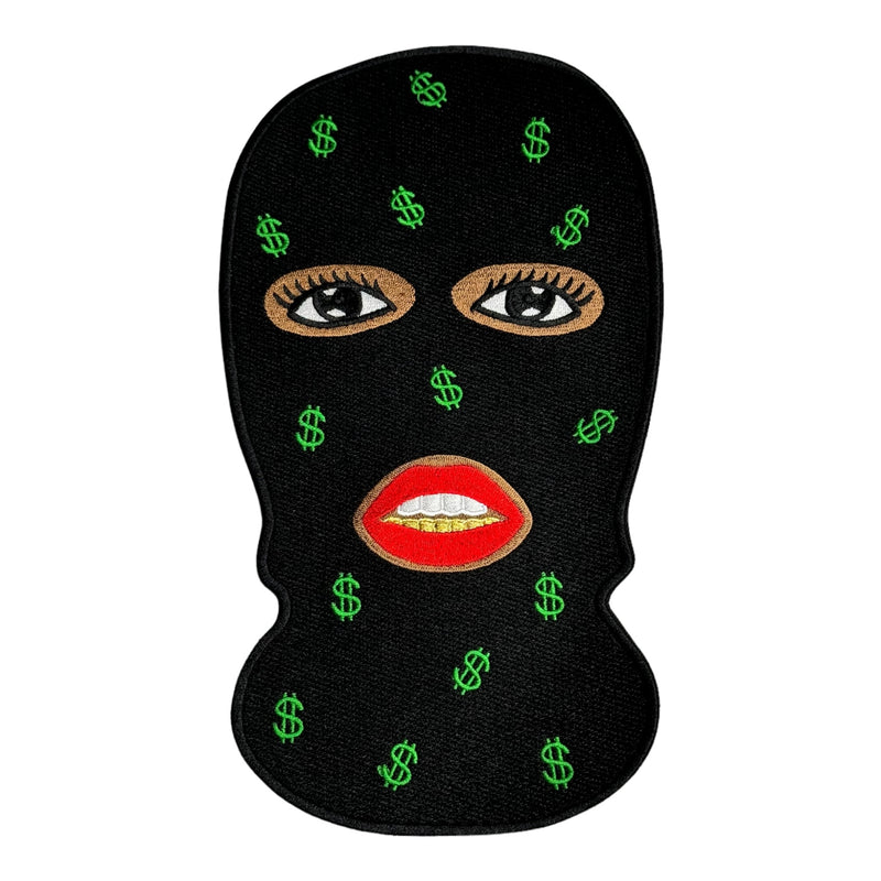 Black Girl With Ski Mask Patch ( 10 inch )