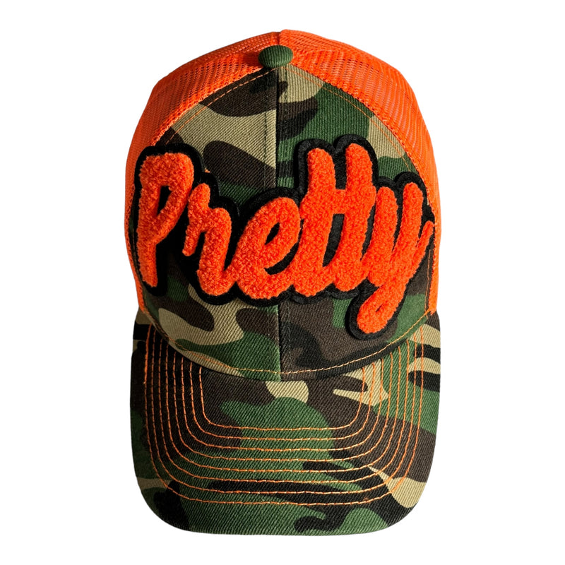 Pretty Trucker Hat (Camouflage/Safety Orange)