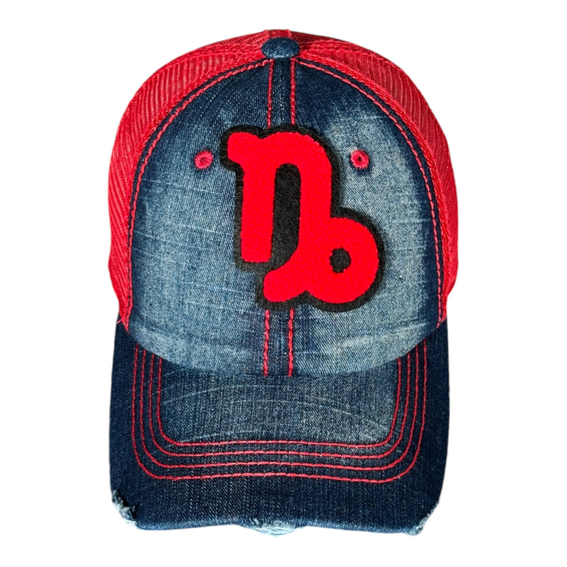 Capricorn Trucker Hat (Denim/Red/Multi)