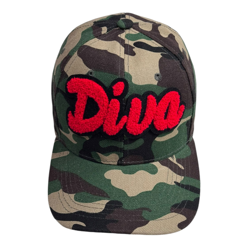 Diva Baseball Cap (Red/Camouflage)