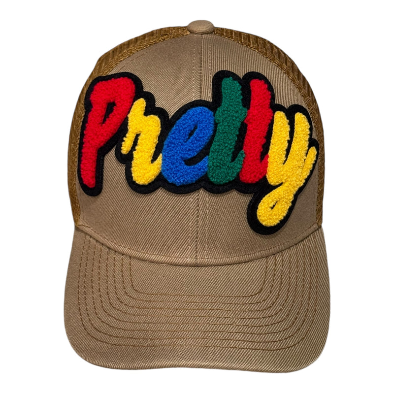 Pretty Trucker Hat (Tan/Multi)