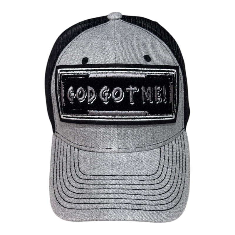 God Got Me Trucker Hat (Light Grey/Black)