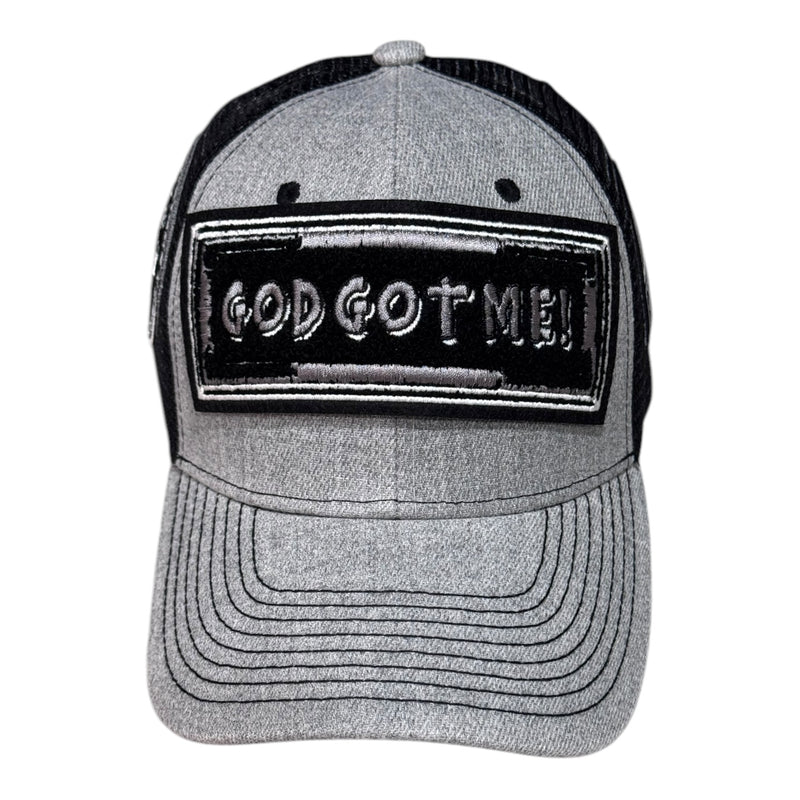 God Got Me Remixed Trucker Hat (Light Grey/Black)