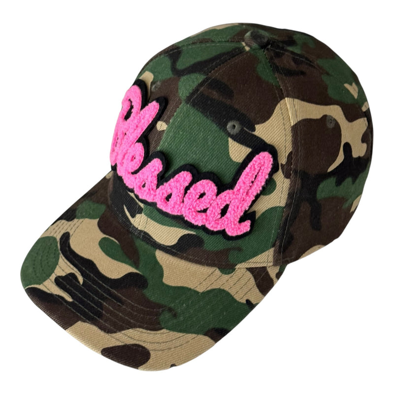 Blessed Camouflage Print Baseball Cap Pink for Stylish Look