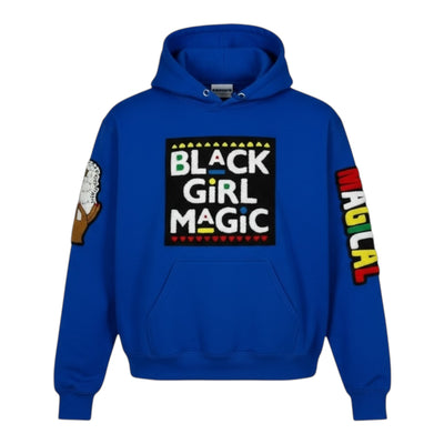 Remixed Black Girl Magic Hoodie Unisex Royal Blue