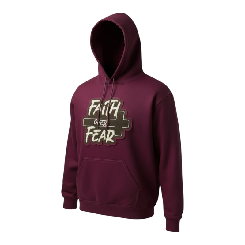 Faith Over Fear Hoodie (Brown/Cream/Maroon) Unisex