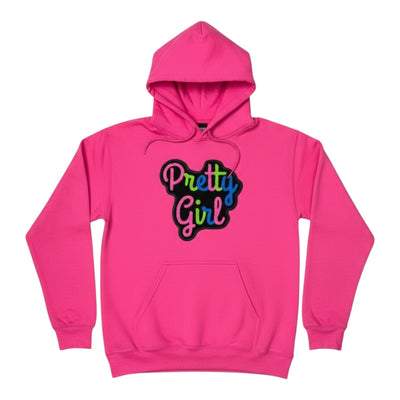 Pretty Girl Hoodie Pink Green Blue