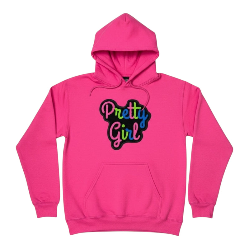Pretty Girl Hoodie Pink Green Blue