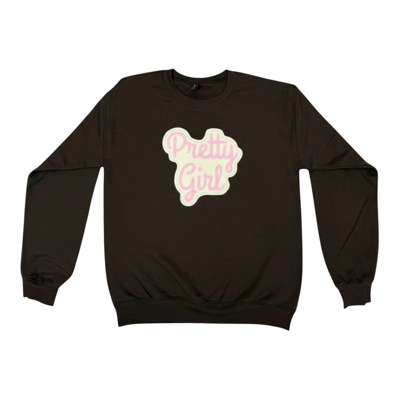 Pretty Girl Sweatshirt in Pink Cream Brown Unisex