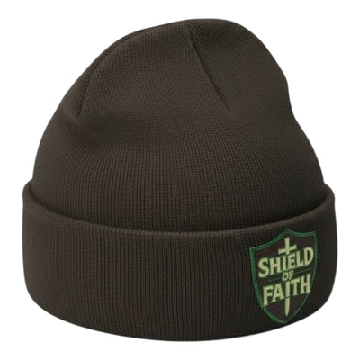 Shield of Faith Beanie in Brown Khaki Green (Limited Edition)