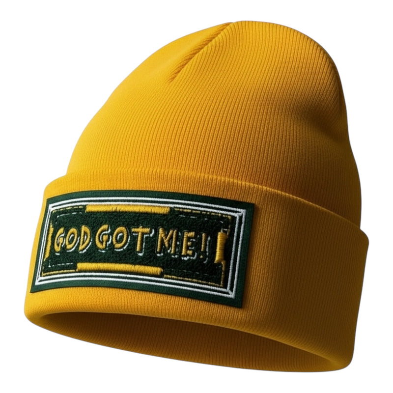 God Got Me! Beanie in Gold Green White (Limited Edition)