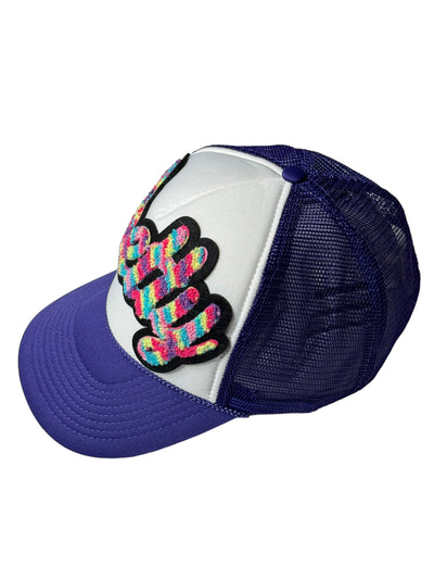 Customized Pretty Hat, Foam Trucker Hat (Purple/Multi)