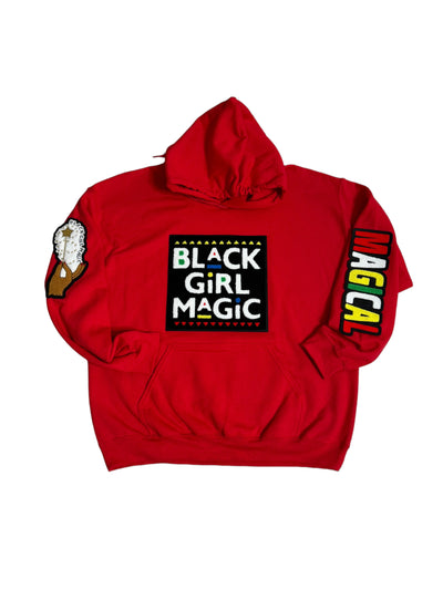 Black Girl Magic Patched Hoodie, Please Allow 2 Weeks for Processing