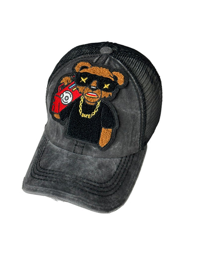 Music Bear Distressed Trucker Hat