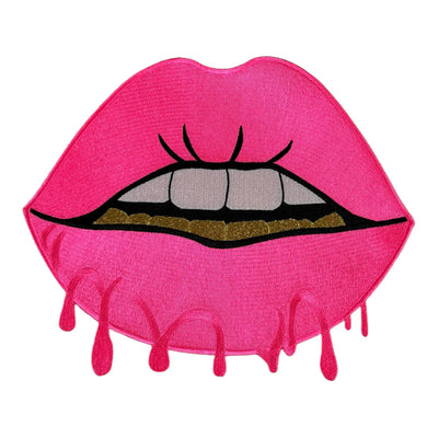 Lips With Gold Teeth Patch ( 9 inch)