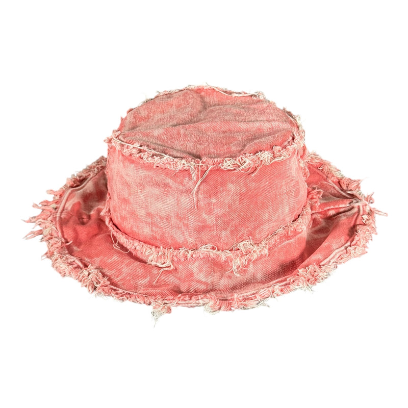 Distressed Denim Dope Bucket Hat (Acid Wash Pink)