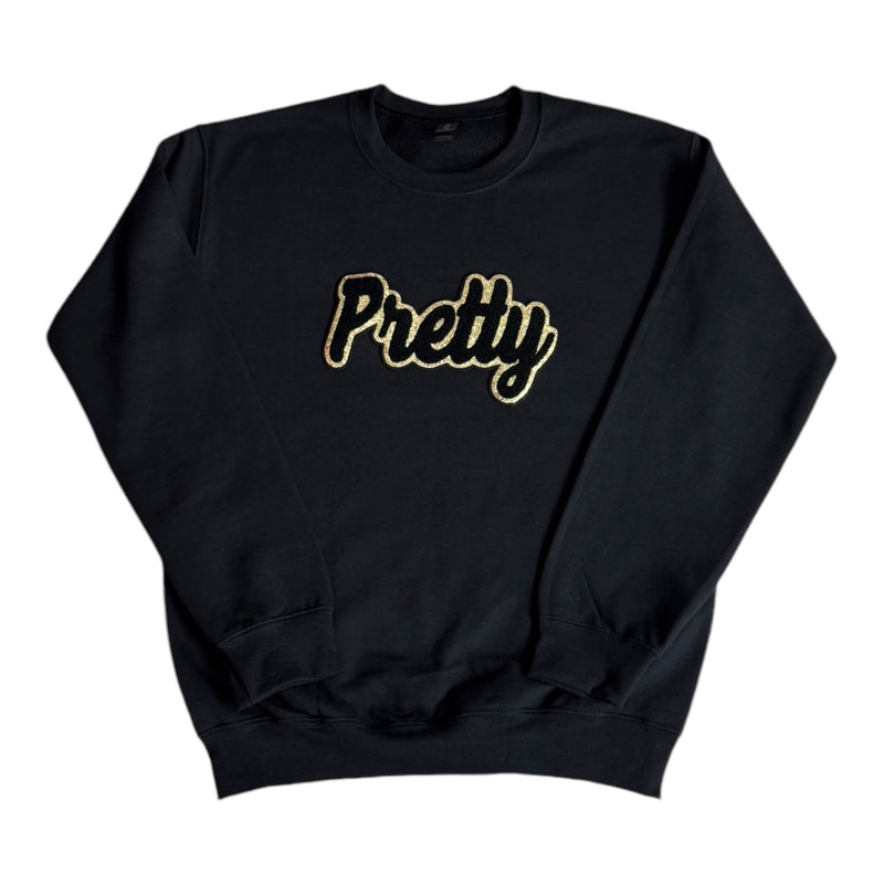 Pretty Sweatshirt (Black/Gold Glitter) - Please Allow 2 Weeks for Processing (Copy)