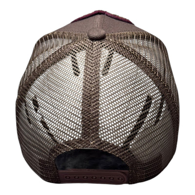 Faith Over Fear Trucker Hat (Brown/Cream/Maroon)