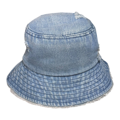 Distressed Denim Rare Bucket Hat (Pink/Multi)