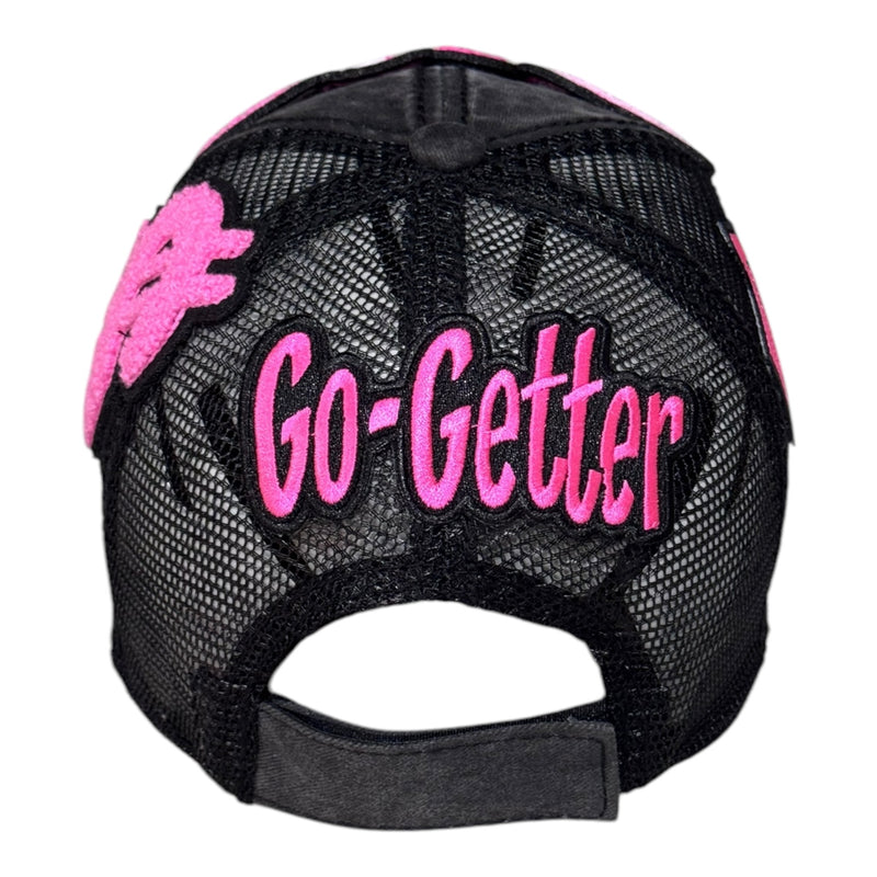 Remixed Paid Trucker Hat Hot Pink Multi Stylish Design