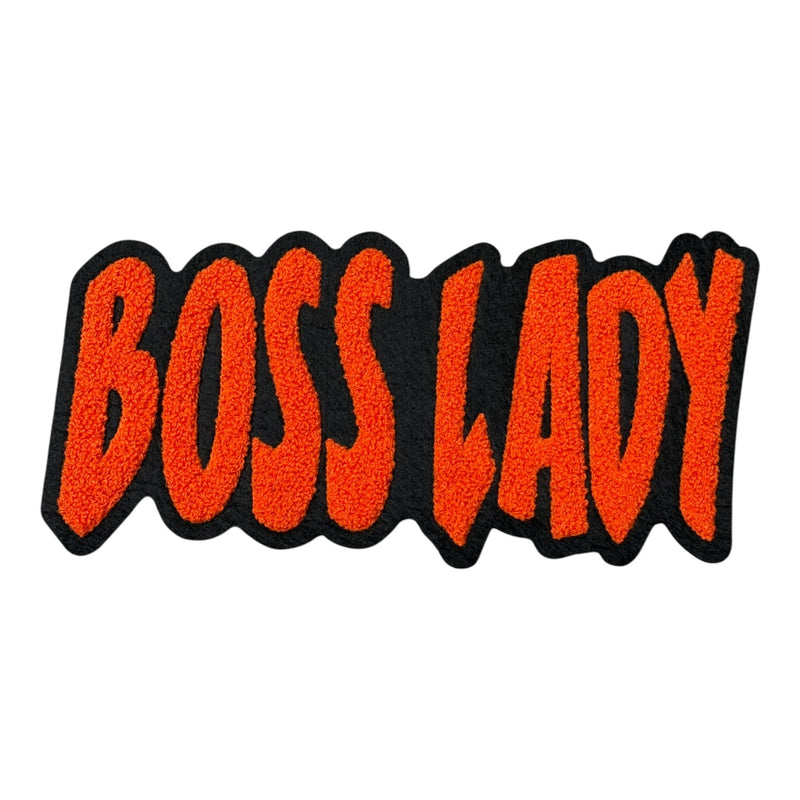 Chenille Boss Lady Patch (9 Inch) Orange Sew-on (Excluded from the 70% off Promotion)