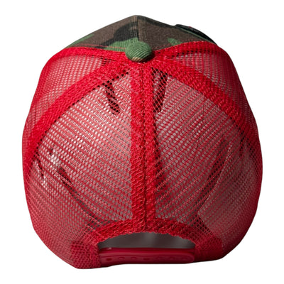 Pressure Trucker Hat Camouflage Red Stylish Adjustable Fit