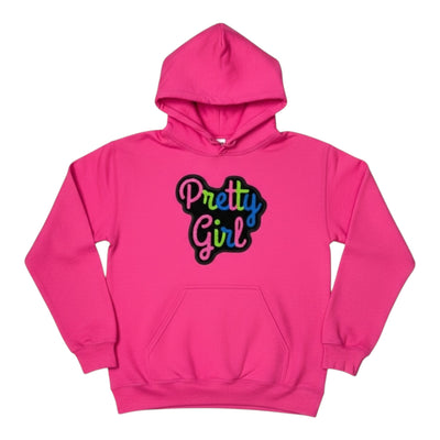 Pretty Girl Hoodie Pink Green Blue