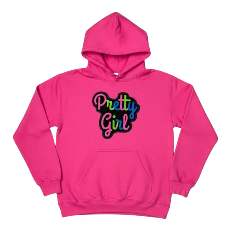 Pretty Girl Hoodie Pink Green Blue