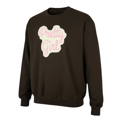 Pretty Girl Sweatshirt in Pink Cream Brown Unisex