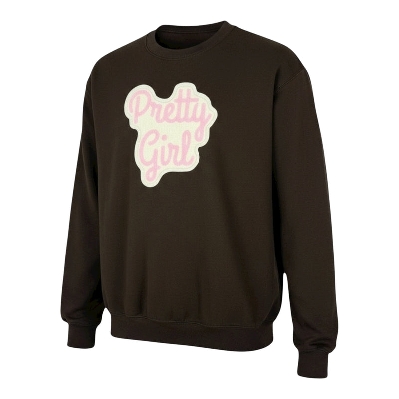 Pretty Girl Sweatshirt in Pink Cream Brown Unisex