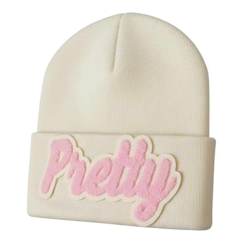 Pretty Beanie in Pink Cream