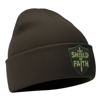 Shield of Faith Beanie in Brown Khaki Green (Limited Edition)