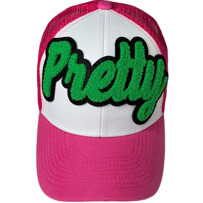 Pretty Trucker Hat With Mesh Back (Fuchsia/Green) Reanna’’s Closet 2