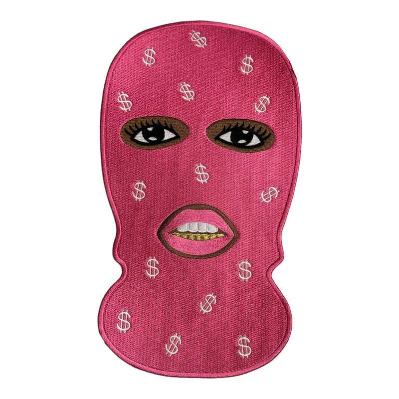 Black Girl With Ski Mask Patch ( 10 inch )