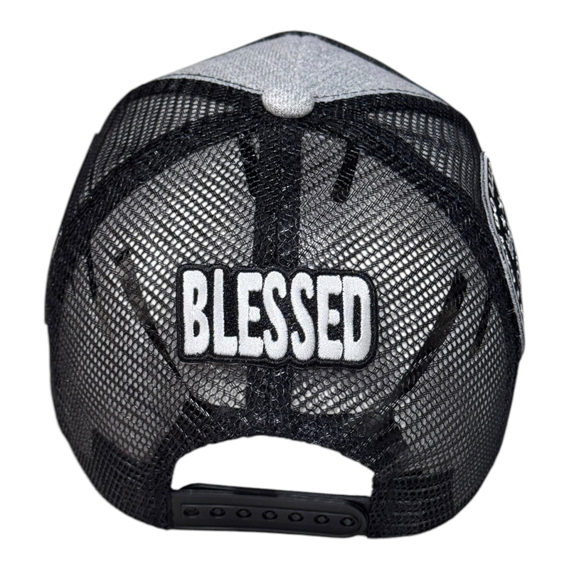 God Got Me Remixed Trucker Hat (Light Grey/Black)