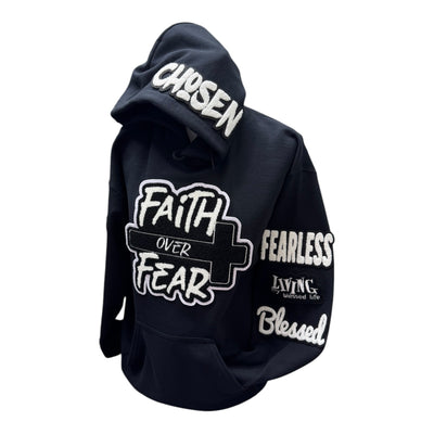 Faith Over Fear Hoodie (Black/White)