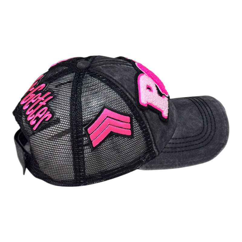 Remixed Paid Trucker Hat Hot Pink Multi Stylish Design