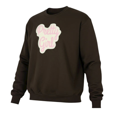 Pretty Girl Sweatshirt in Pink Cream Brown Unisex