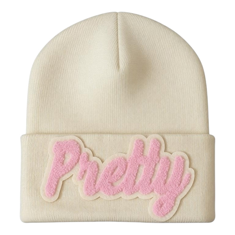 Pretty Beanie in Pink Cream