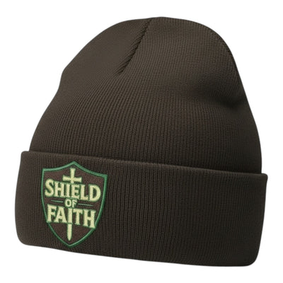 Shield of Faith Beanie in Brown Khaki Green (Limited Edition)