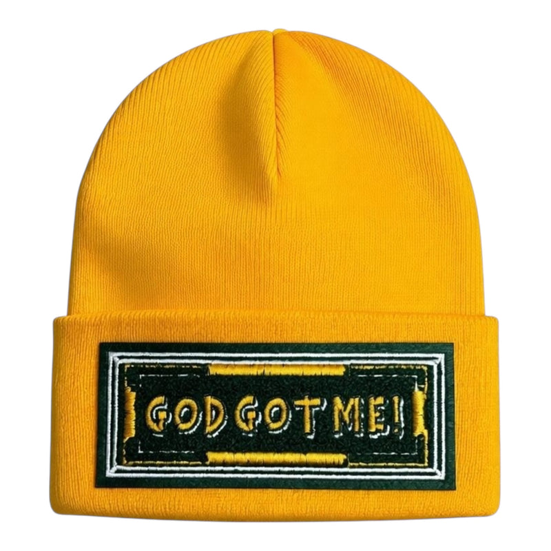 God Got Me! Beanie in Gold Green White (Limited Edition)