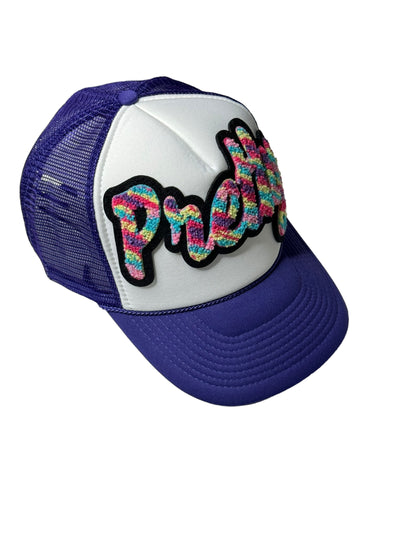 Customized Pretty Hat, Foam Trucker Hat (Purple/Multi)