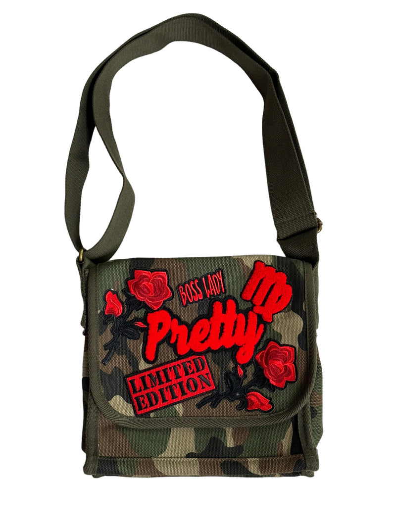 Pretty Crossbody Bag (Camouflage/Red/Virgo) Please Allow 2 Weeks for Processing