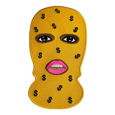 Black Girl With Ski Mask Patch ( 10 inch )